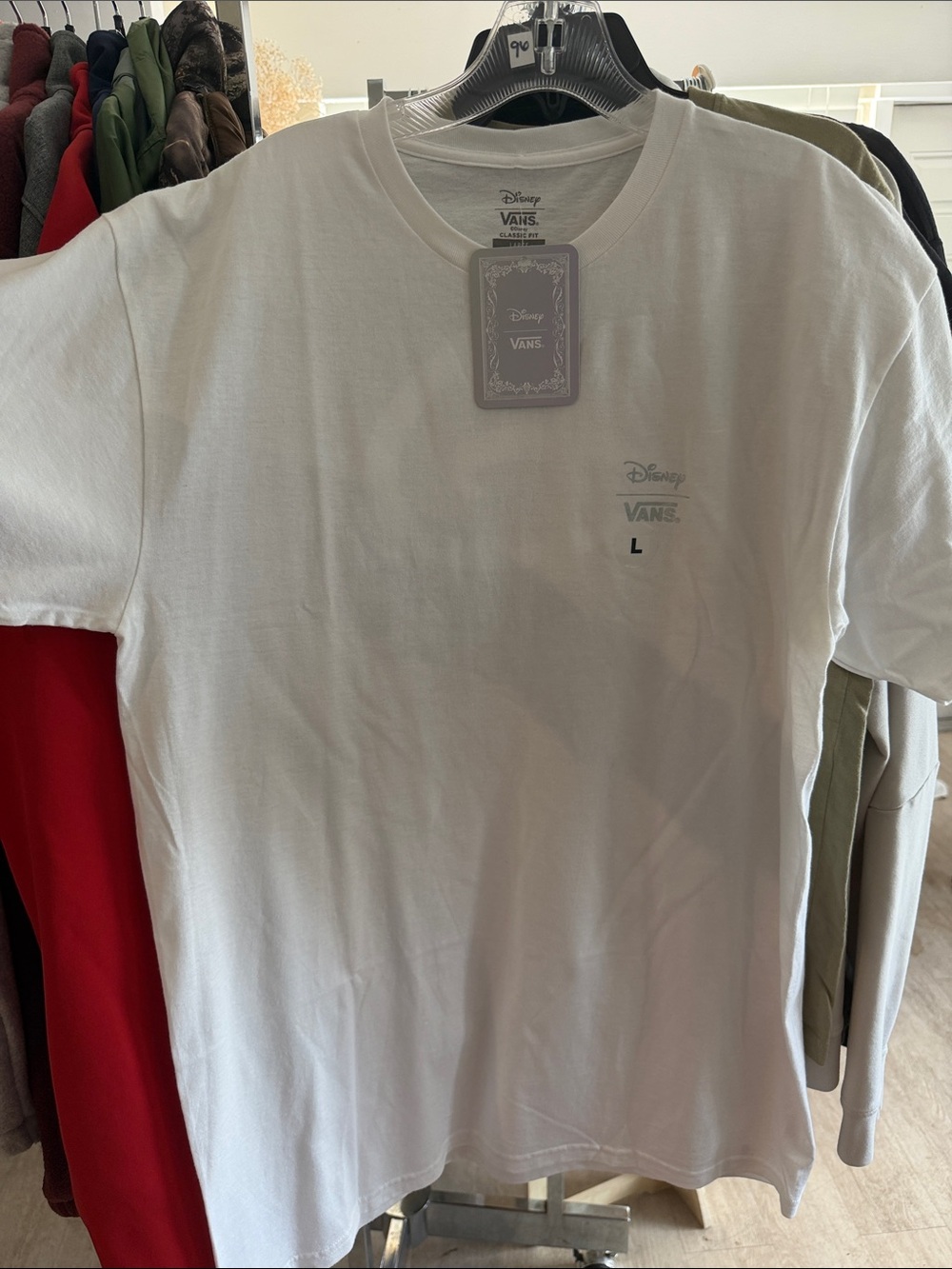 Vans Disney White Short-Sleeve Men's Tee with Subtle Logo NWT